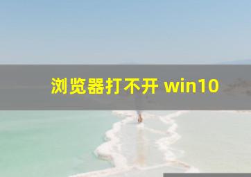 浏览器打不开 win10